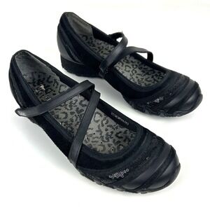 Skechers‎ Mary Jane Sneakers Black Sequined Strap Womens US 10